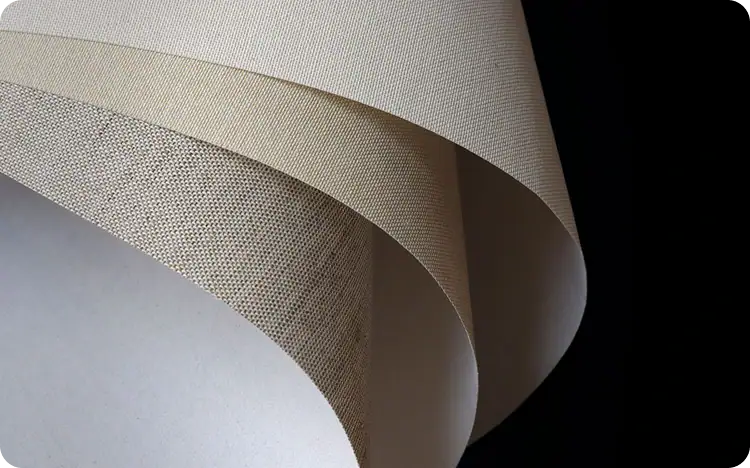 Close-up of various fabric materials used in interior design.