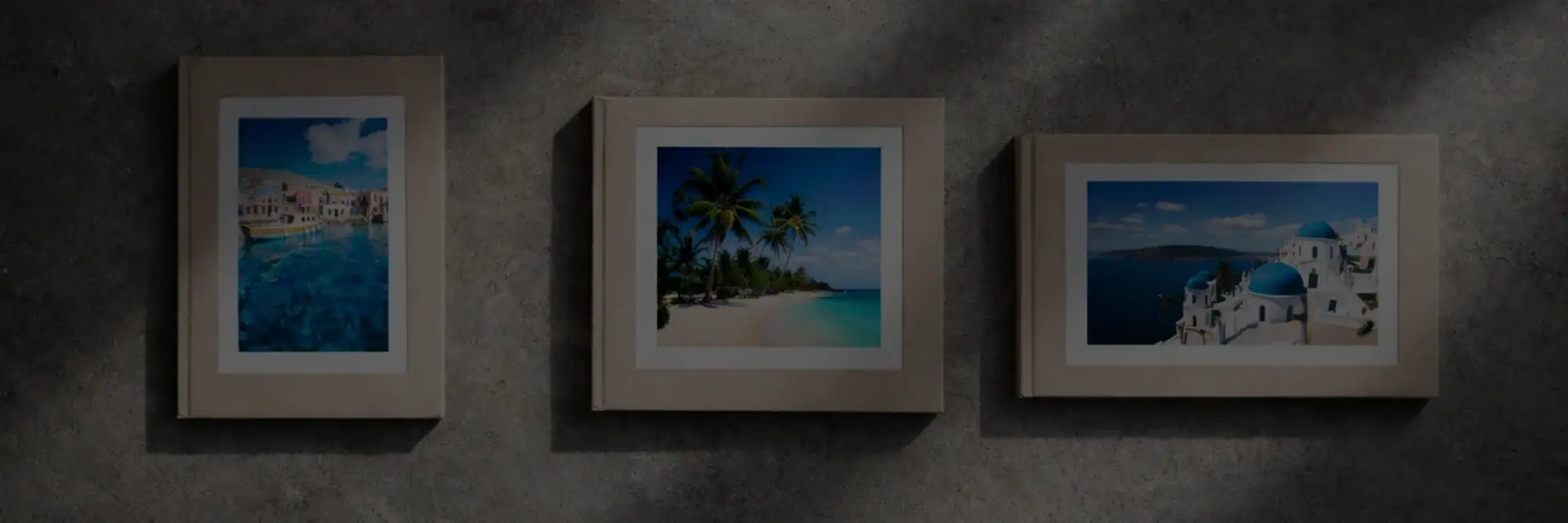 Beach and ocean landscape framed photos for home decor.