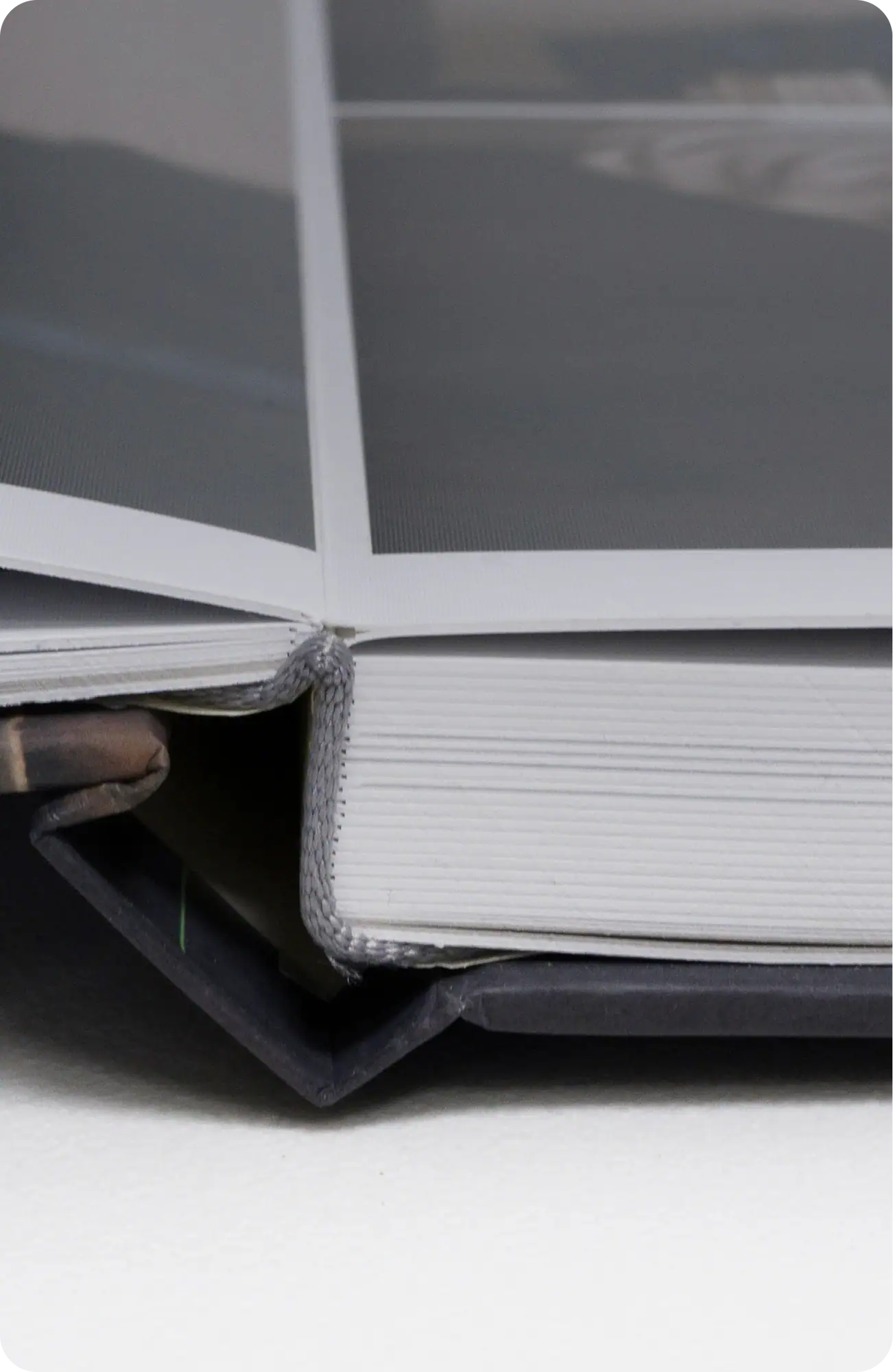 Close-up of binding materials used for book repair and restoration.