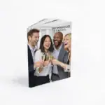 Celebrating success with colleagues holding champagne glasses.