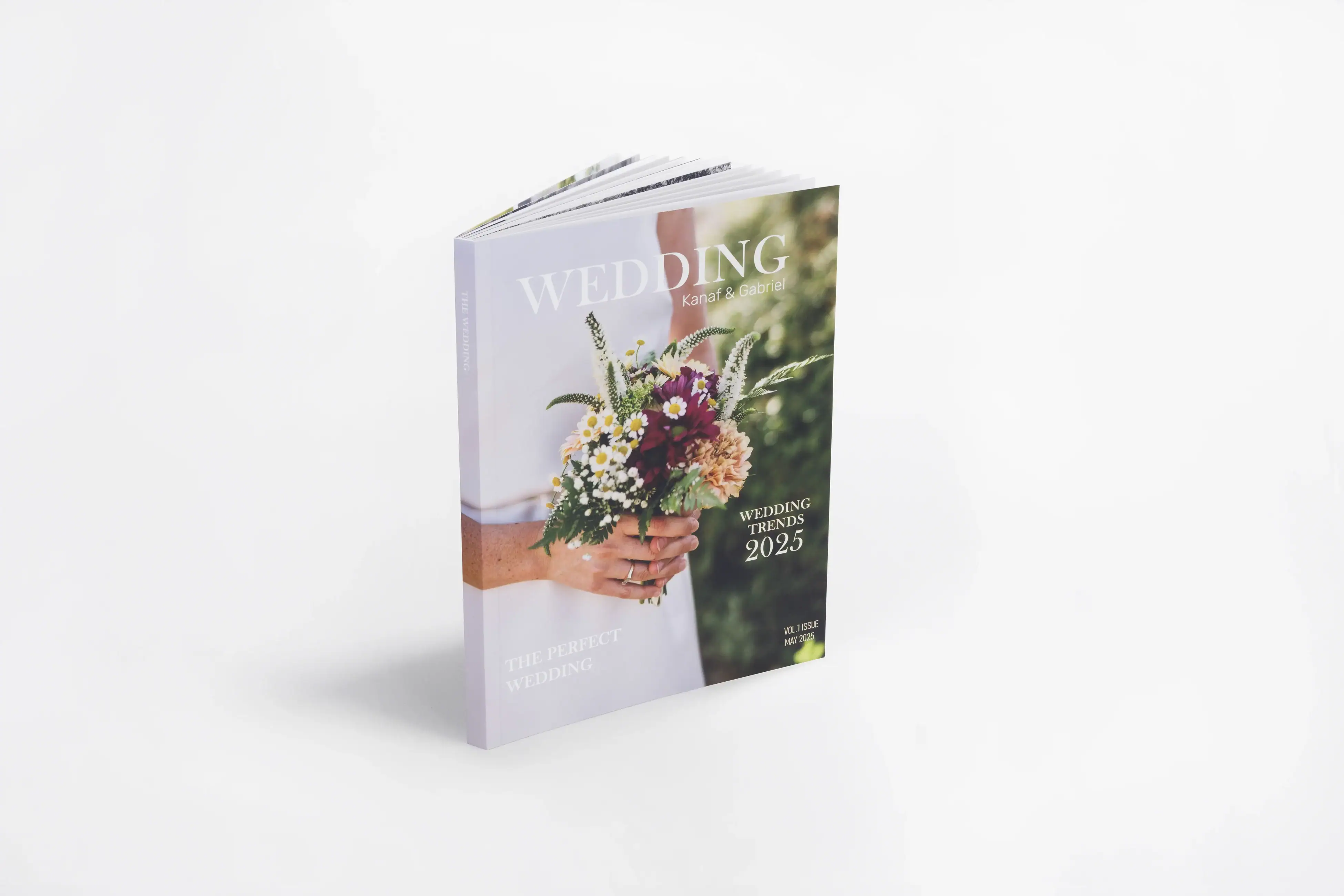 Elegant wedding album with floral cover, perfect for capturing special moments.