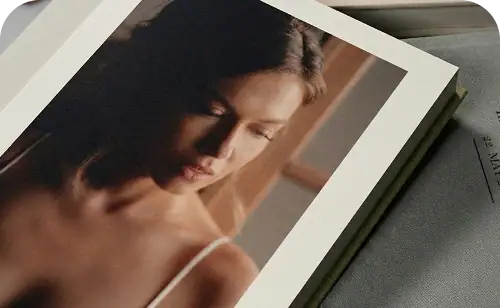 Elegant portrait of a woman with velvet texture.