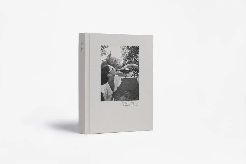 Elegant black and white bridal shower photo album for special occasions.