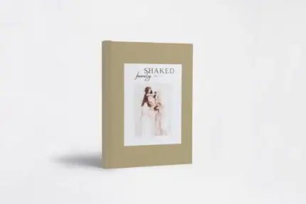 Bridal shower album cover with family photo and "Shaked" title.