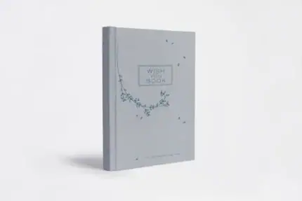 Elegant light blue engagement album with floral design for special memories.