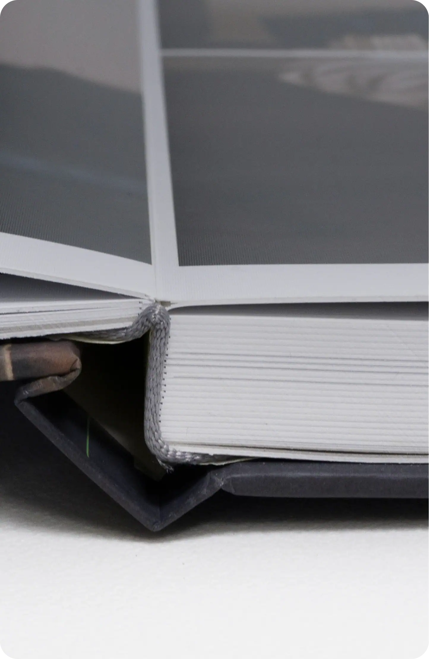 Close-up of binding materials used for book repair and restoration.