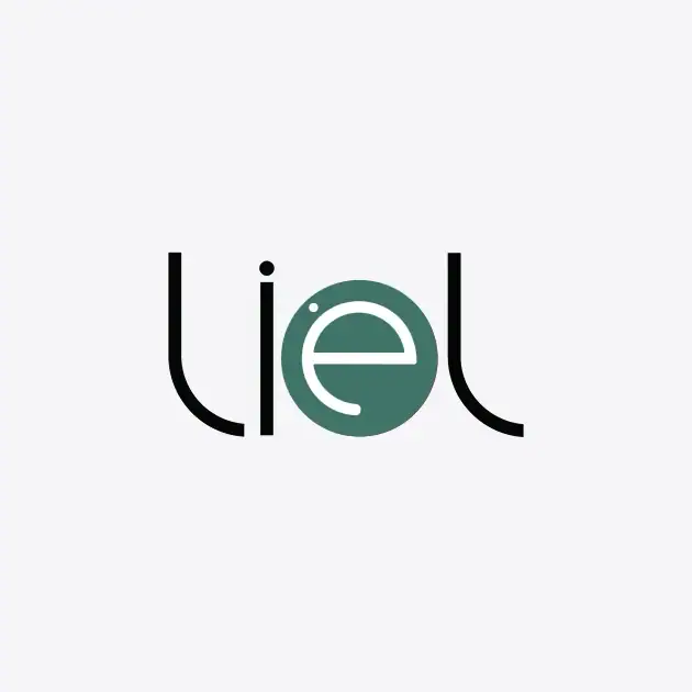 Liel logo featuring modern design for art print branding.