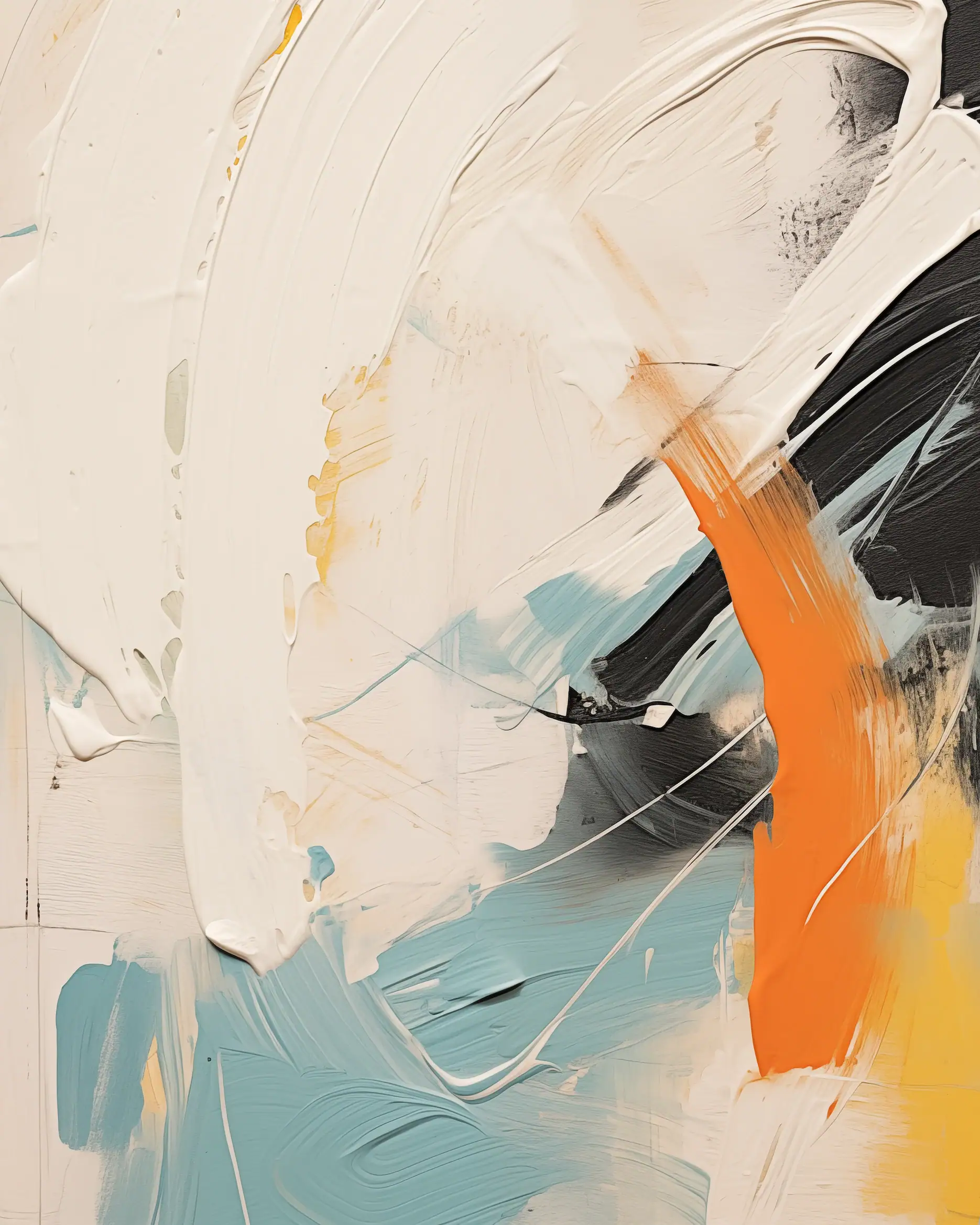 Colorful abstract painting on canvas with bold brushstrokes and vibrant hues.